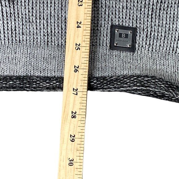 Barabas Coat Mens M Gray Pea Short Jacket Knitwear Metallic Button Logo Everyday - Picture 9 of 16
